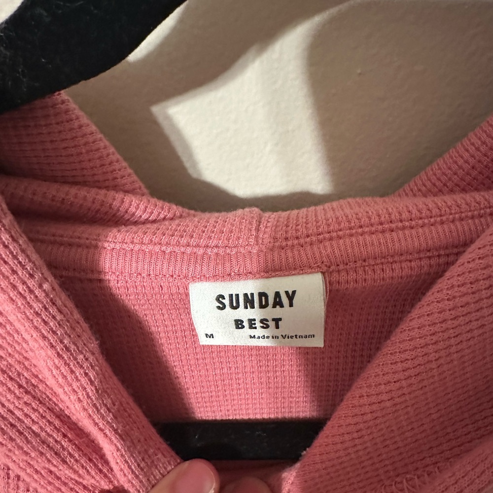 Aritzia Sunday Best Pink Waffle Knit Set - Picture 2 of 5